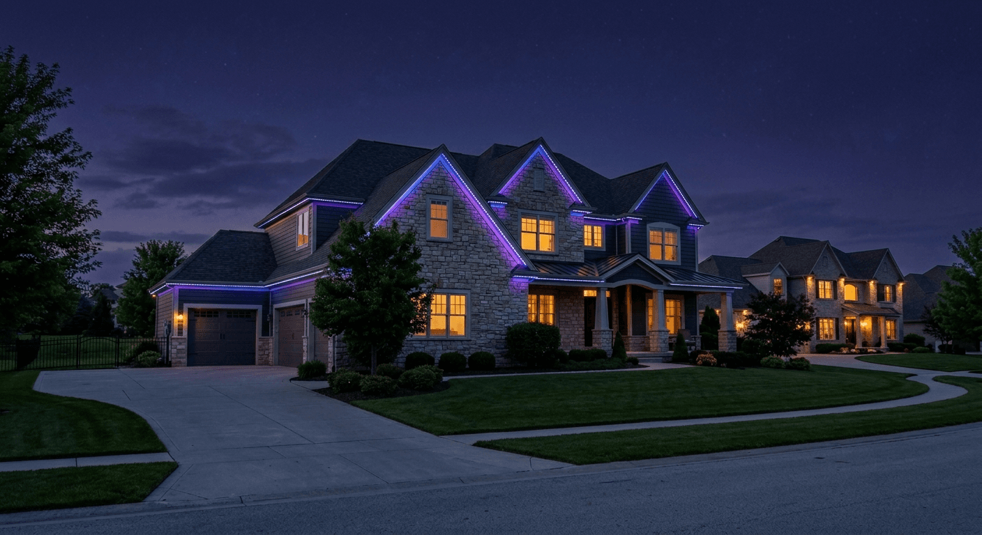 Permanent LED lighting on home