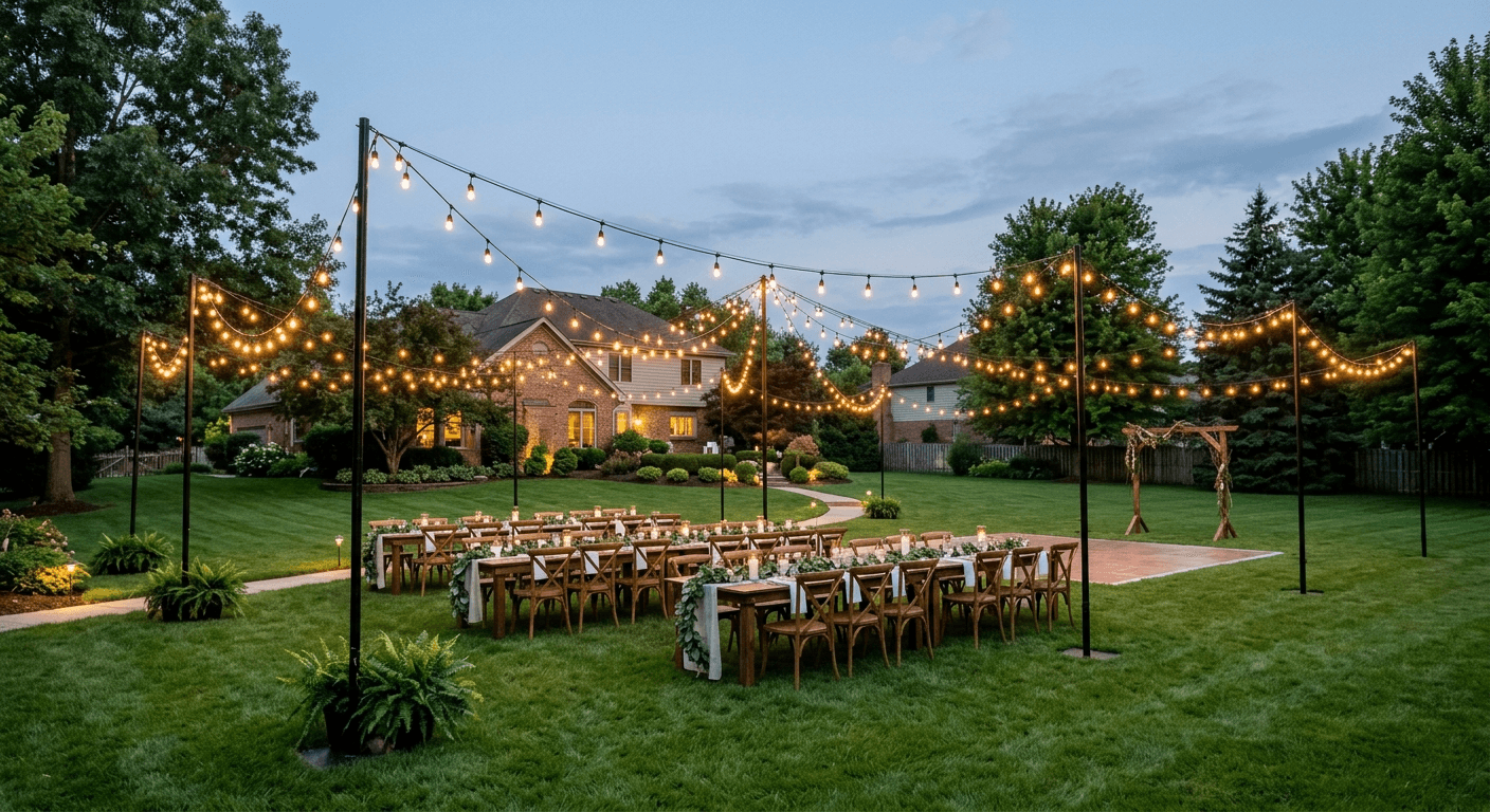 Wedding string lights canopy Chicago